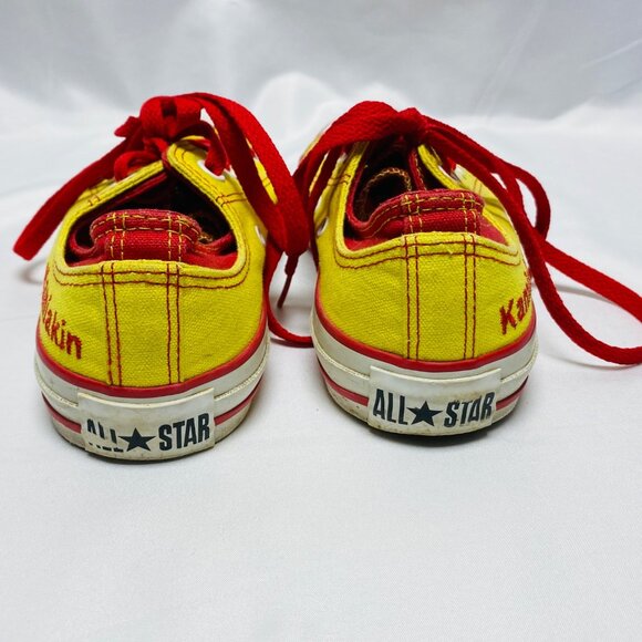 Converse All Star Yellow Red Canvas Low-Top Sneakers Sz Men 5 Women 7 Kamiakin - Picture 4 of 14